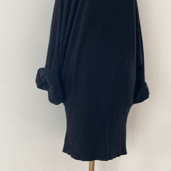 BIANCA NYGÅRD black sweater dress, turtleneck, batwing/dolman sleeves. XlL - Picture 4 of 8